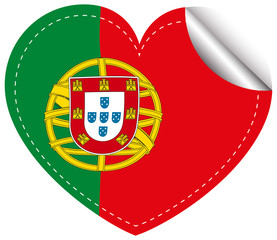 Obraz premium Sticker design for Portugal in heart shape