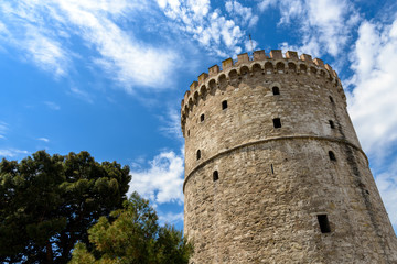 White tower at Thessaloniki city in Greece