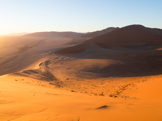 Sunrise at Dune 45 in Namib Desert, Namibia.