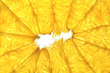 Slice of delicious citrus fruit, closeup