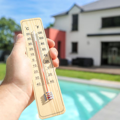 38°c, hausse des températures, canicule, thermomètre