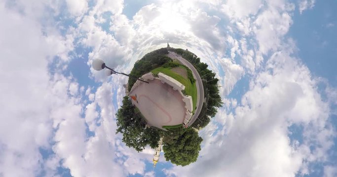 tiny planet Panoramic view of the Annunciation Cathedral