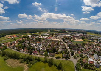 Fototapeta premium Aerial photo of the village Tennenlohe near the city of Erlangen, Germany