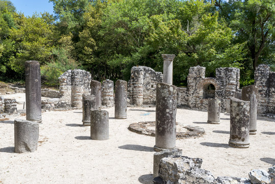 Ruins of the Baptistery in Butrint, Albania. Butrint was one of the biggest roman settlements in Balkan region.