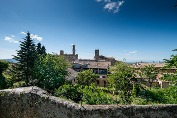 Fototapeta premium VOLTERRA, TUSCANY - MAY 21, 2017 - View of the skyline from the park archeological in Volterra