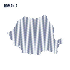 Obraz premium Vector abstract hatched map of Romania isolated on a white background.