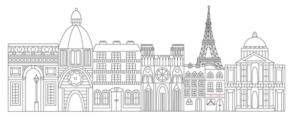 Paris drawn in line style