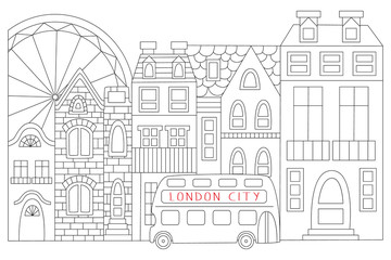 london drawn in line style