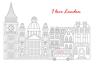 Fototapeta premium london drawn in line style
