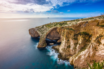 Fototapeta na wymiar Malta - The famous arch of Blue Grotto