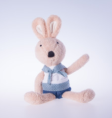 rabbit or bunny toy on a background.