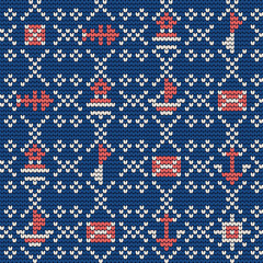 Obraz premium Grandma knitting pattern for Ugly Sweater