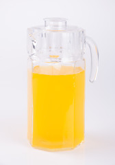 Orange juice or Orange juice in jug on background.