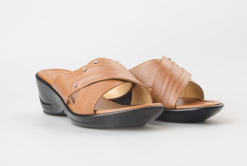 shoe or female fashion sandal on background.