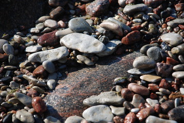 Stones touched by waves