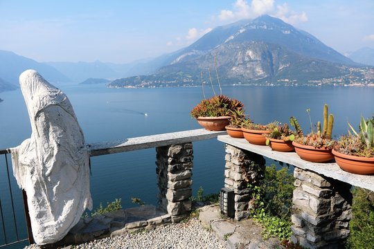 Holidays in Varenna and Lake Como view from Castello di Vezio, Lombardy Italy 