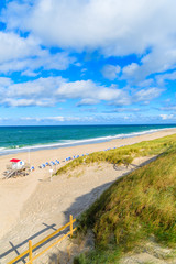 View of beach in Westerland village on Sylt island, North Sea, Germany