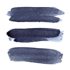 Set of grey blue brush strokes