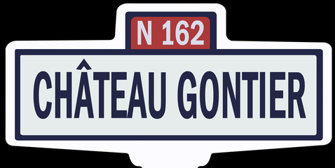 CHÄTEAU GONTIER - Ancien panneau entrée d'agglomération