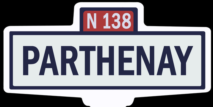 PARTHENAY - Ancien panneau entrée d'agglomération