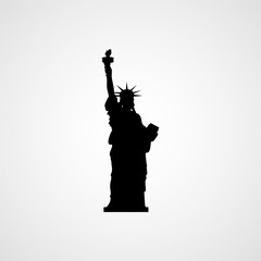Statue Of Liberty. Black Silhouette. Vector