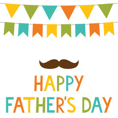 Happy Father’s Day card with mustache and bunting