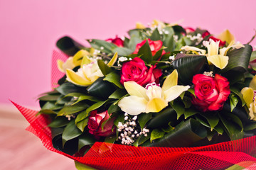 Alstroemeria and Roses bouquet