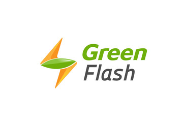 Green Flash Logo Design Illustration