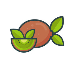 Fototapeta na wymiar cartoon kiwi fruit
