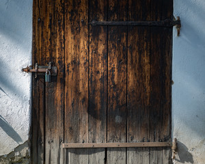 Old door in Skansen museum in Stockholm, Sweden.