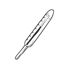 Medical thermometer draw icon vector illustration graphic design
