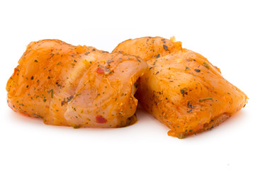 Chiken meat rolls isolated on the white background.