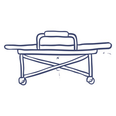 Medical stretcher draw icon vector illustration graphic design