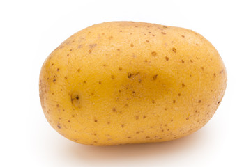 Raw potato isolated on white background.
