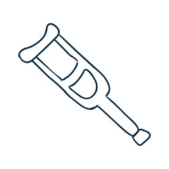 Medical crutch draw icon vector illustration graphic design