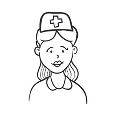 Nurse draw cartoon icon vector illustration graphic design