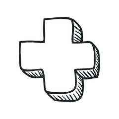 Medical cross draw icon vector illustration graphic design