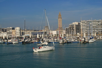 Fototapeta na wymiar Port de plaisance du Havre, France