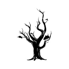 Fototapeta na wymiar Dry tree silhouette icon vector illustration graphic design