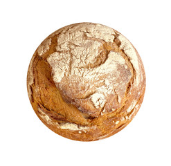 Perfect circular loaf on white background