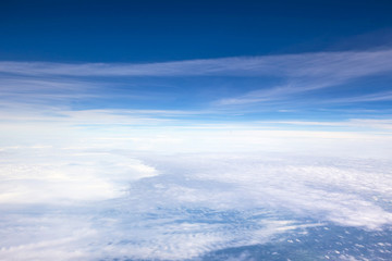 Naklejka na ściany i meble sky from above, aerial view from airplane