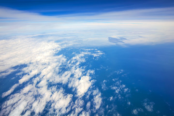 sky from above, aerial view from airplane