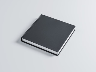Black square Book Mockup with textured cover. 3d rendering