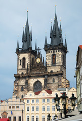 Obraz premium Tyn Church Tower ,Prague, Czech Republic