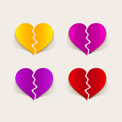 realistic design element: broken heart