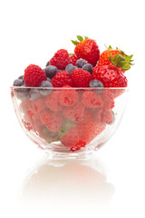 Bowl With Rapsberries, Strawberries And Blueberries