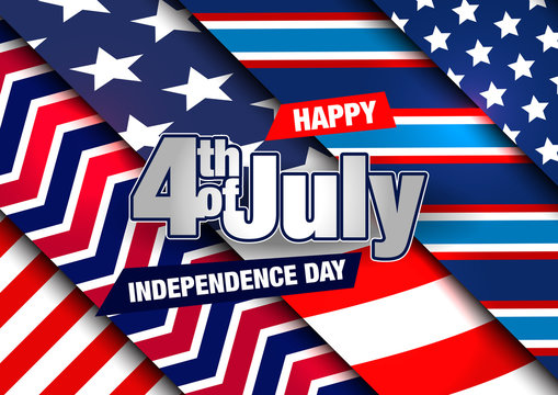 4th of July. Fourth of July Banner. Happy Independence Day Vector Design. 4th of July Vector Card 