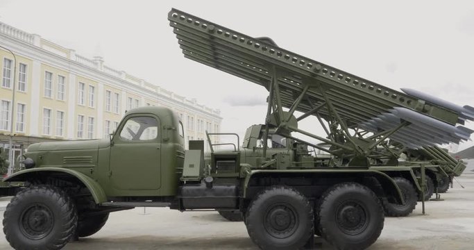 Katyusha artillery system. Military equipment, T-34 tank, Katyusha artillery system, ACS 100, tank 2 tank is-3, 57-mm howitzer 152-mm howitzer