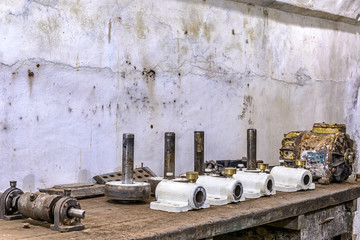 old generator in an abandoned military bunker