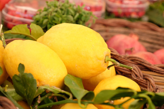 lemons at a market